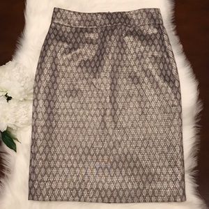 ✨J Crew Silver Metallic Midi Skirt✨